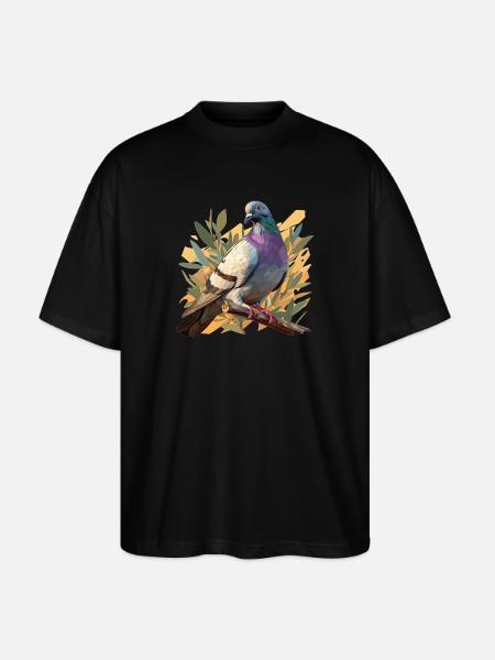 Tauben Taube - Stanley/Stella Oversized Unisex Bio T-Shirt Blaster 2.0 - Schwarz