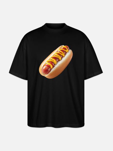 Hot Dog, Viennese Sausage, Sausage - Stanley/Stella Oversized Unisex Organic T-shirt Blaster 2.0 - black