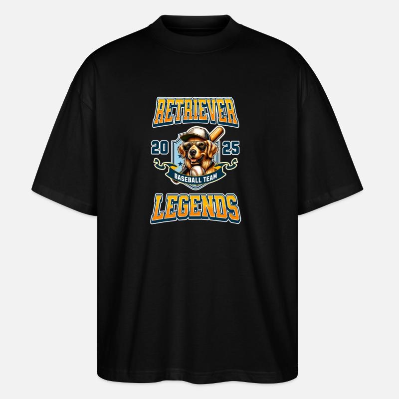 Équipe de baseball Golden Retriever - T-shirt bio Blaster 2.0 coupe oversize Stanley/Stella Unisexe - noir