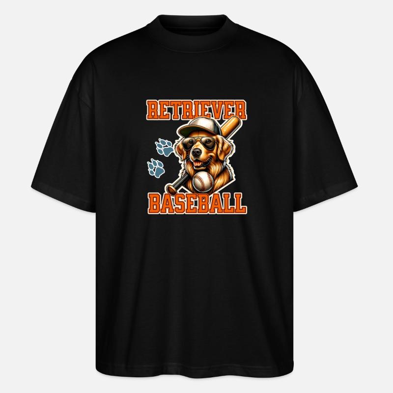 Équipe de baseball Golden Retriever - T-shirt bio Blaster 2.0 coupe oversize Stanley/Stella Unisexe - noir