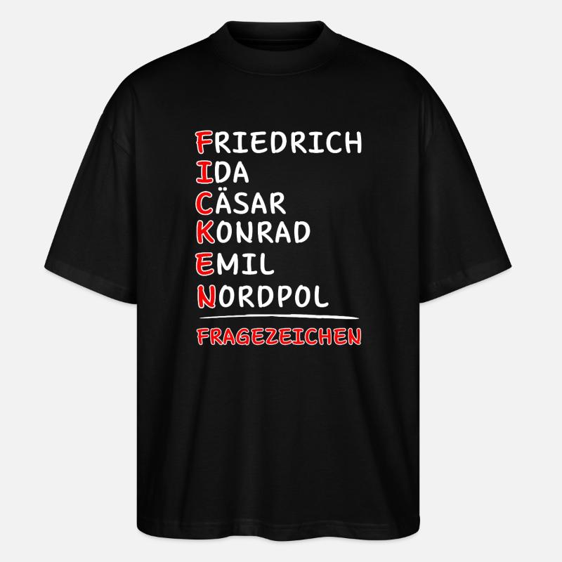 Funkalphabet-Friedrich Ida Caesar Kaufmann Emil... - Stanley/Stella Oversized Unisex Organic T-shirt Blaster 2.0 - black