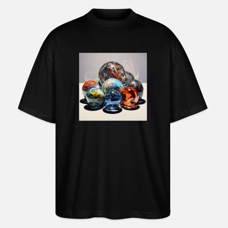 Farbenspiel Glaskugeln Reflexionskunst - Stanley/Stella Oversized Unisex Bio T-Shirt Blaster 2.0 - Schwarz