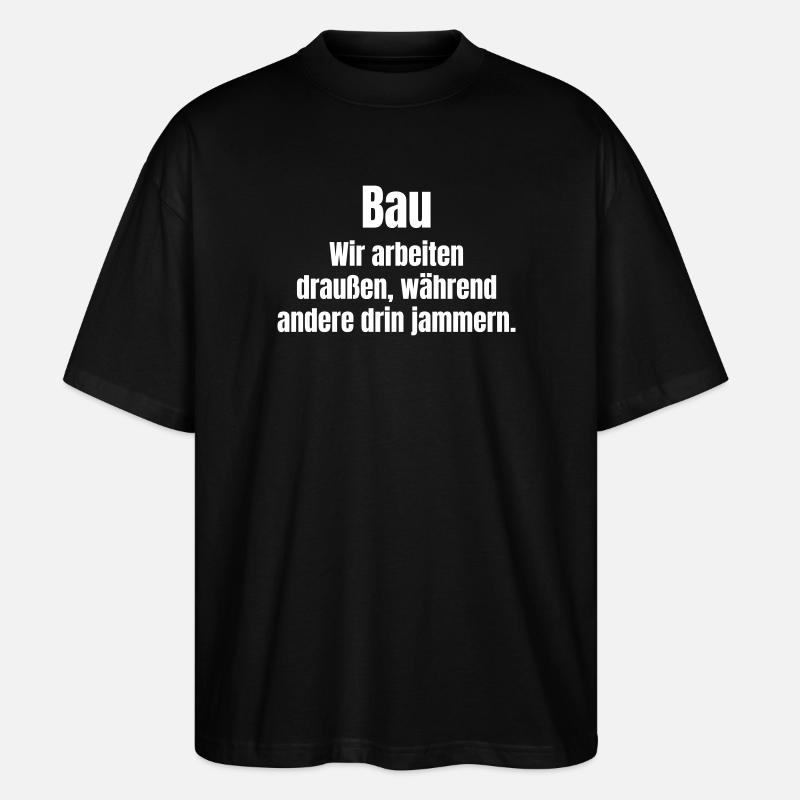 Bauarbeiten Draußen Kraft - Stanley/Stella Oversized Unisex Bio T-Shirt Blaster 2.0 - Schwarz