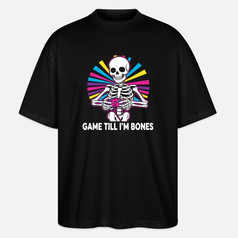 Game Till Bones Skeleton Controller - Stanley/Stella Oversized Unisex Organic T-shirt Blaster 2.0 - black