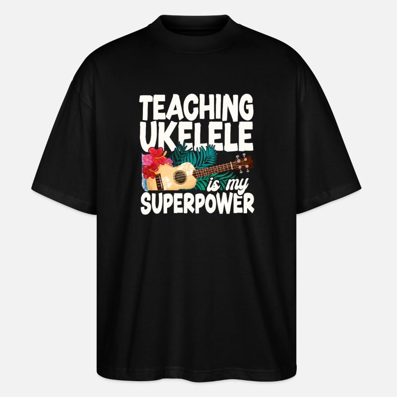 Enseignement de l’ukulélé hawaïen ukélé - T-shirt bio Blaster 2.0 coupe oversize Stanley/Stella Unisexe - noir