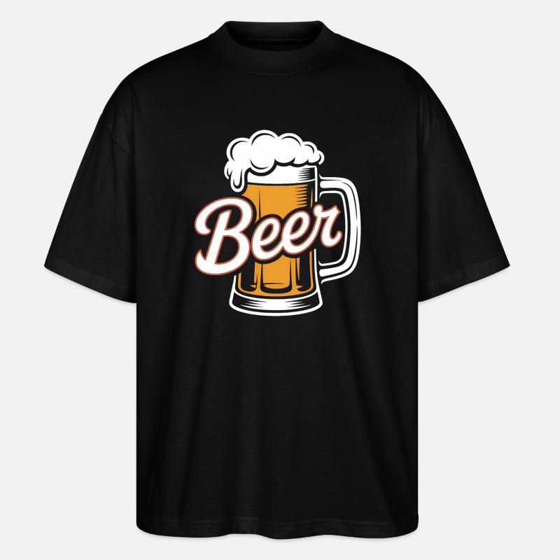 Bier – Cool Beer Logo - Stanley/Stella Oversized Unisex Bio T-Shirt Blaster 2.0 - Schwarz