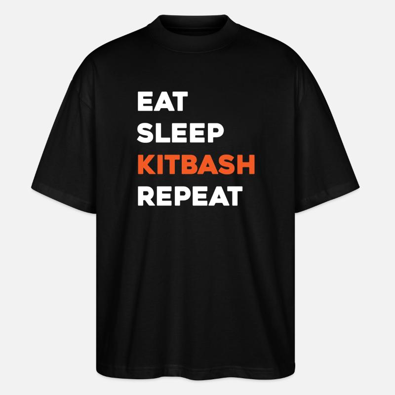 Eat Sleep Kitbash Repeat - Stanley/Stella Oversized Unisex Organic T-shirt Blaster 2.0 - black