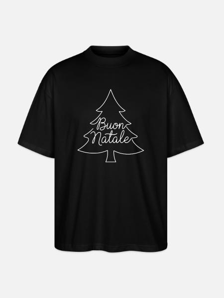 Buon Natale Christmas Tree Christmas Design - Stanley/Stella Oversized Unisex Organic T-shirt Blaster 2.0 - black