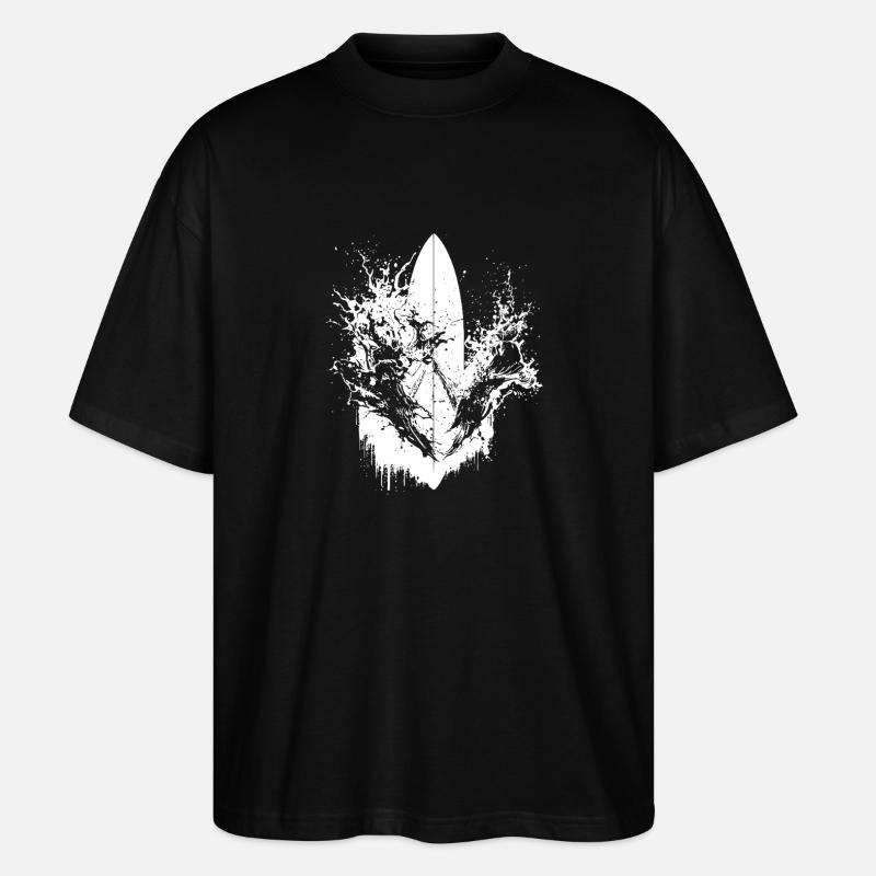 Surf dynamique Illustration Surf Surf - T-shirt bio Blaster 2.0 coupe oversize Stanley/Stella Unisexe - noir