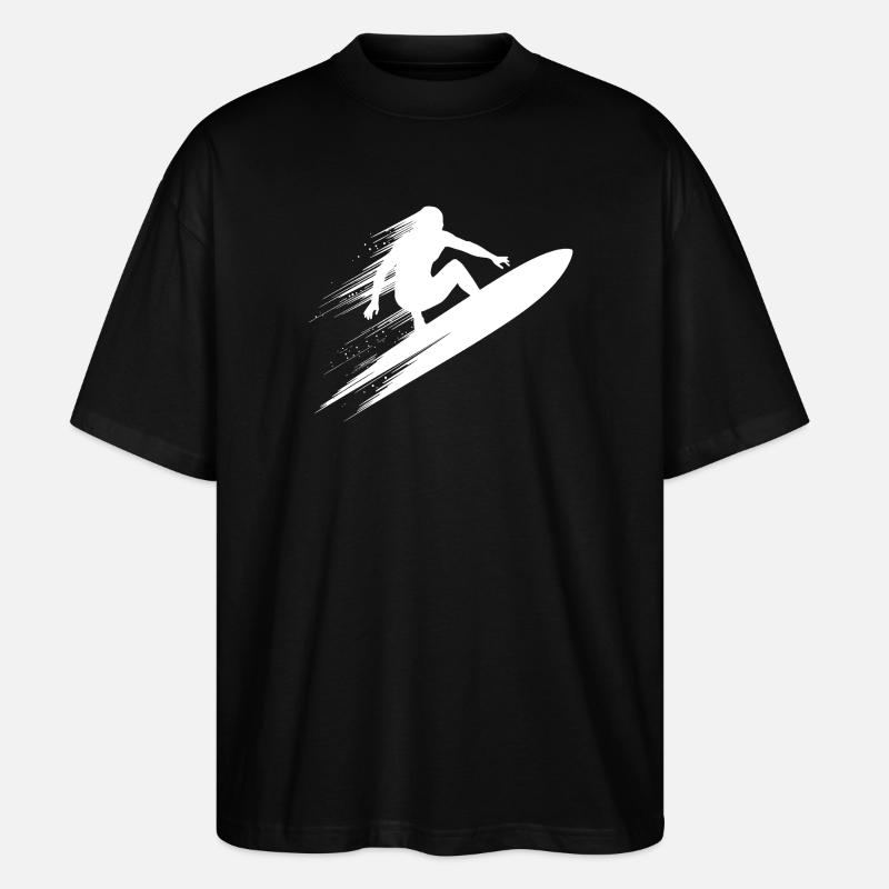 Surf dynamique Illustration Surf Surf - T-shirt bio Blaster 2.0 coupe oversize Stanley/Stella Unisexe - noir