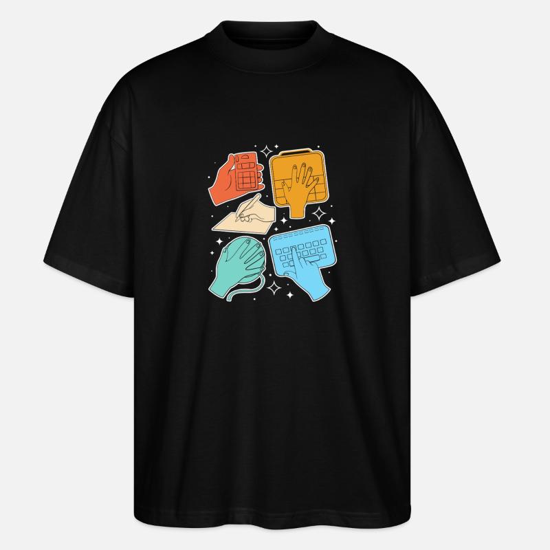 SLP Sign Language AAC Communication - Stanley/Stella Oversized Unisex Organic T-shirt Blaster 2.0 - black