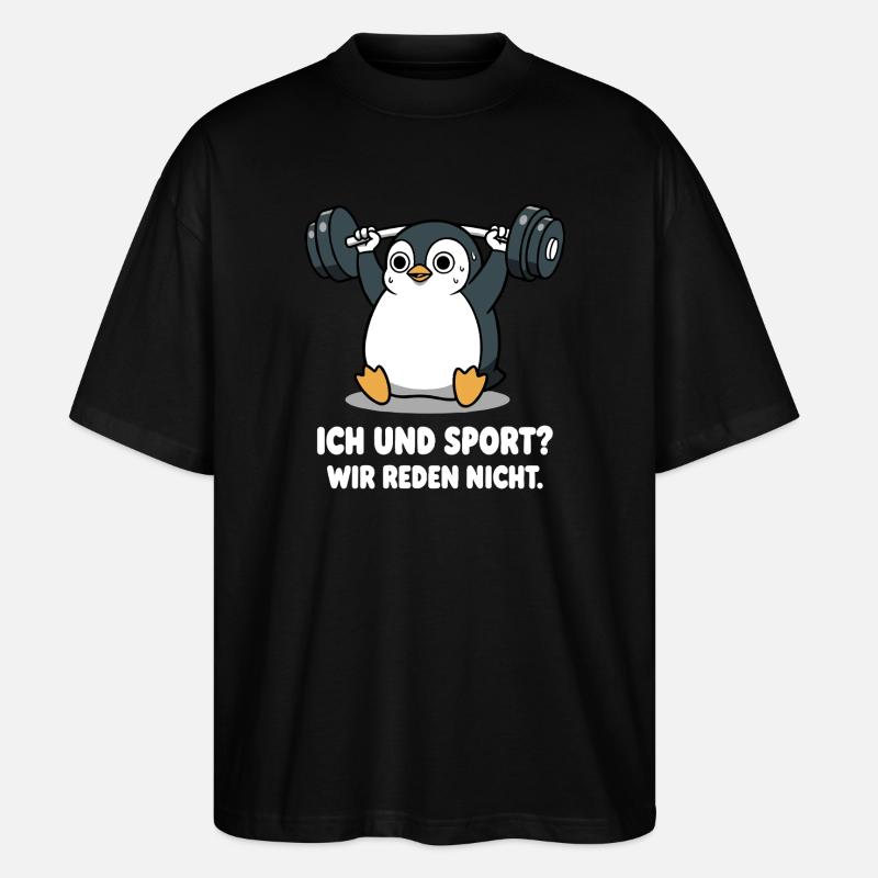 Dicton Penguin Weightlifting - T-shirt bio Blaster 2.0 coupe oversize Stanley/Stella Unisexe - noir