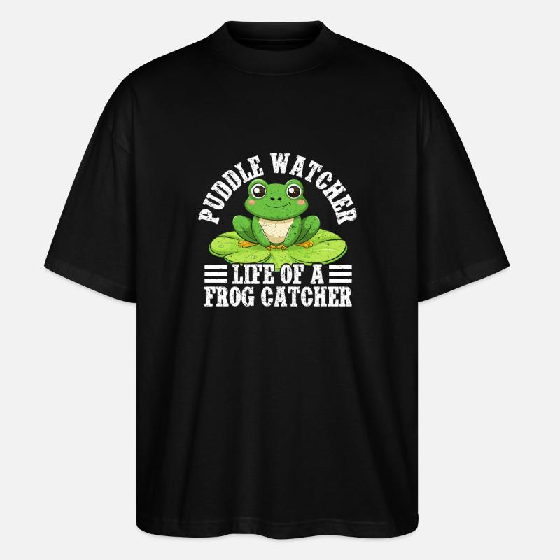 Frog Catcher Puddle Watcher Frog - Stanley/Stella Oversized Unisex Bio T-Shirt Blaster 2.0 - Schwarz