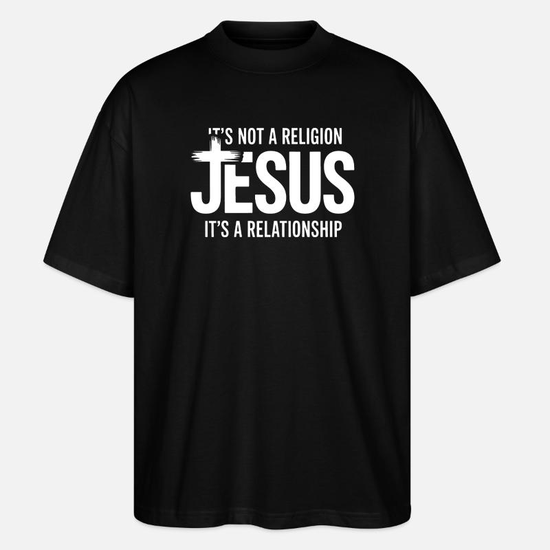 Jesus-Beziehungs-Tee - Stanley/Stella Oversized Unisex Bio T-Shirt Blaster 2.0 - Schwarz