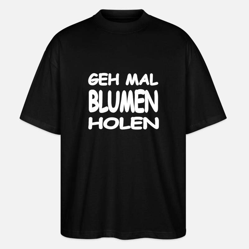 Blumen - Stanley/Stella Oversized Unisex Bio T-Shirt Blaster 2.0 - Schwarz