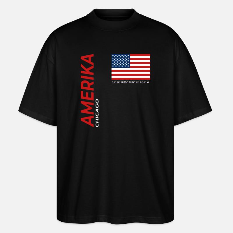 Chicago - Stanley/Stella Oversized Unisex Bio T-Shirt Blaster 2.0 - Schwarz