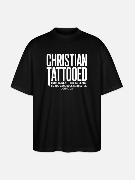 Christian tattoo look under surface - Stanley/Stella Oversized Unisex Organic T-shirt Blaster 2.0 - black