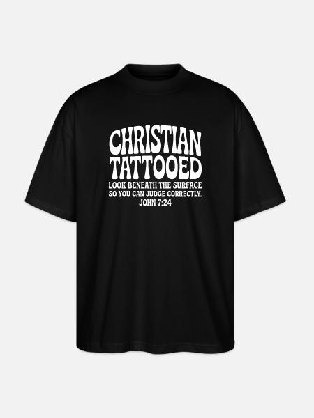 Christian Tattooed Look Beneath Surface - Stanley/Stella Oversized Unisex Organic T-shirt Blaster 2.0 - black