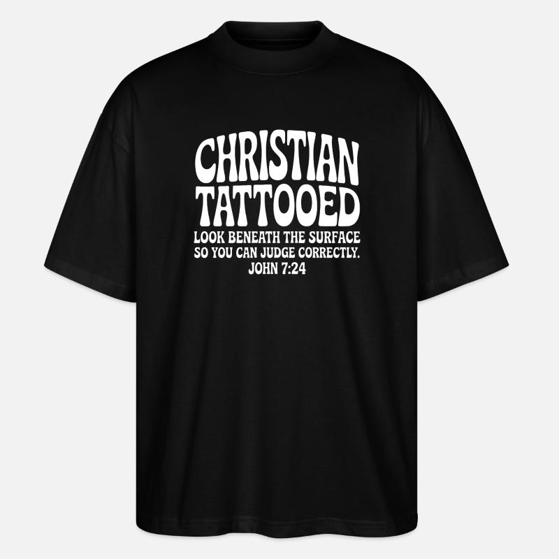 Christian Tattooed Look Beneath Surface - Stanley/Stella Oversized Unisex Organic T-shirt Blaster 2.0 - black