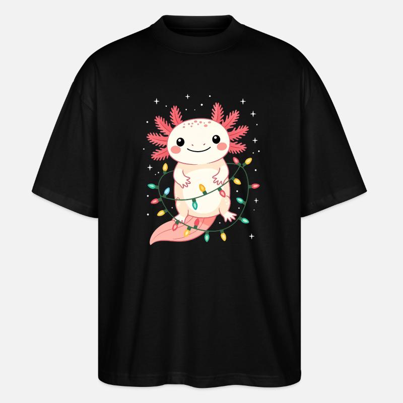 Pull de Noël Axolotl Drôle Mignon - T-shirt bio Blaster 2.0 coupe oversize Stanley/Stella Unisexe - noir