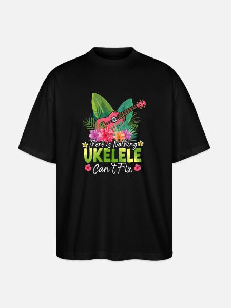 Hawaiian Ukulele Uke There Is - Stanley/Stella Oversized Unisex Organic T-shirt Blaster 2.0 - black