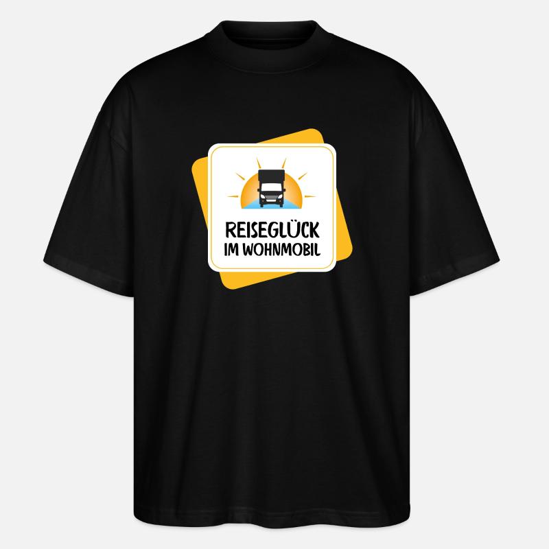 Reiseglück im Wohnmobil – Camper Design - Stanley/Stella Oversized Unisex Bio T-Shirt Blaster 2.0 - Schwarz