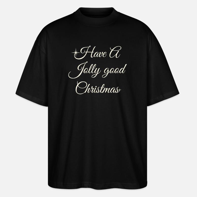 Have A Jolly Christmas Script - Stanley/Stella Oversized Unisex Organic T-shirt Blaster 2.0 - black