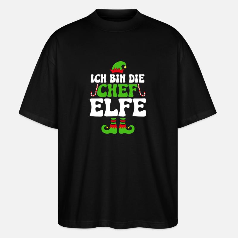 Je suis le chef elfe - T-shirt bio Blaster 2.0 coupe oversize Stanley/Stella Unisexe - noir