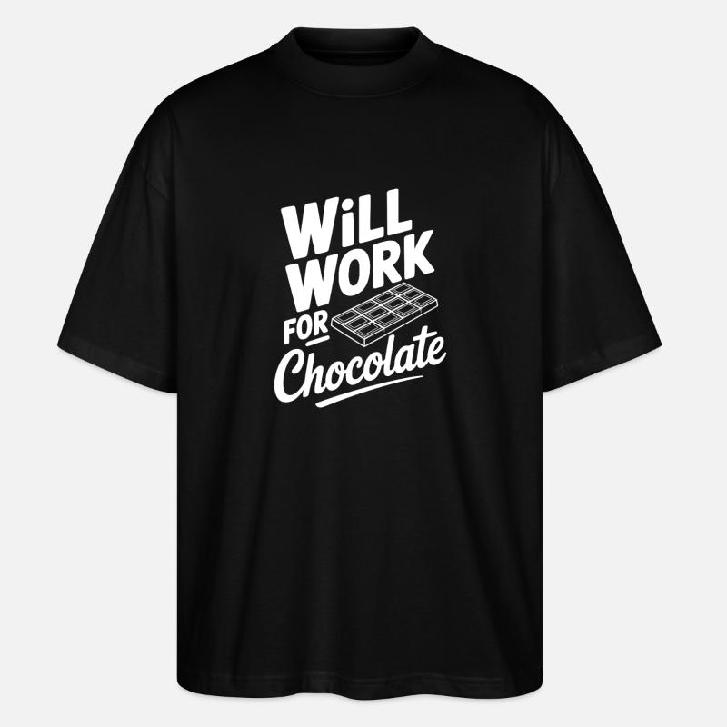 Ça marchera pour le chocolat - T-shirt bio Blaster 2.0 coupe oversize Stanley/Stella Unisexe - noir