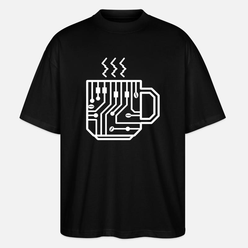 Circuit Mug Glyph Tech Brew - Stanley/Stella Oversized Unisex Bio T-Shirt Blaster 2.0 - Schwarz