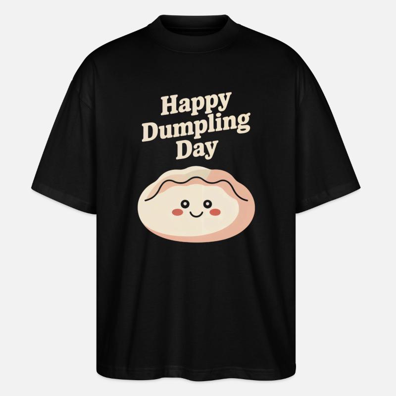Happy Dumpling Day - Stanley/Stella Oversized Unisex Organic T-shirt Blaster 2.0 - black