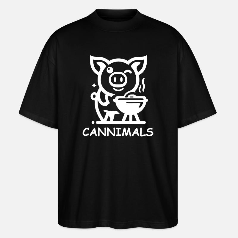Cannimals – Logo White Edition - Stanley/Stella Oversized Unisex Bio T-Shirt Blaster 2.0 - Schwarz