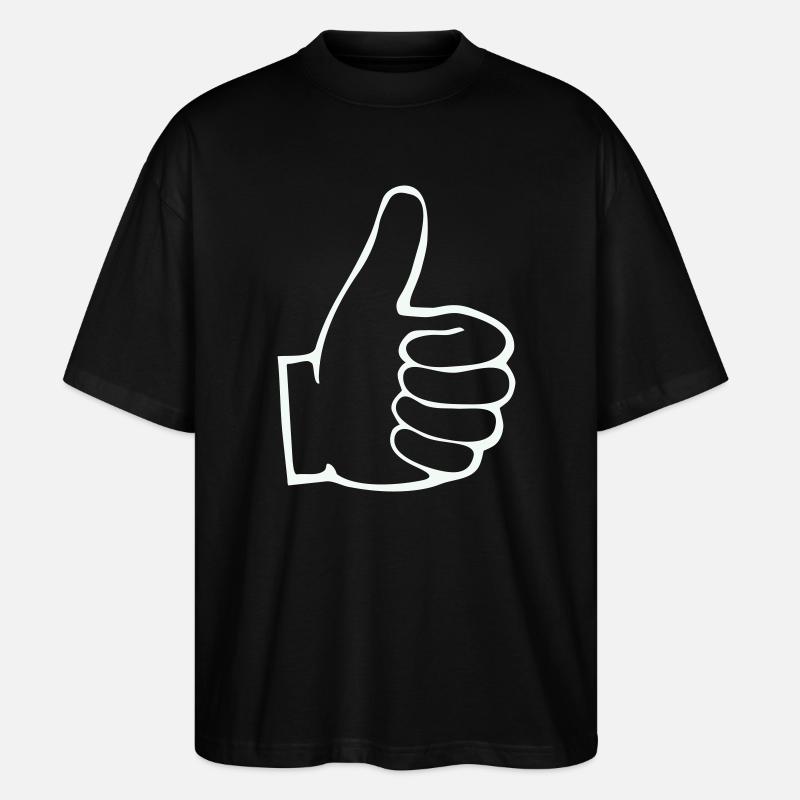 Plan du pouce levé - T-shirt bio Blaster 2.0 coupe oversize Stanley/Stella Unisexe - noir