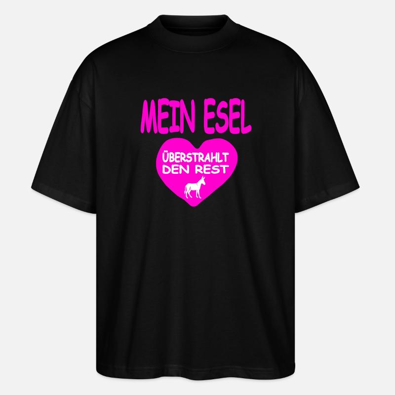 Esel - Stanley/Stella Oversized Unisex Bio T-Shirt Blaster 2.0 - Schwarz