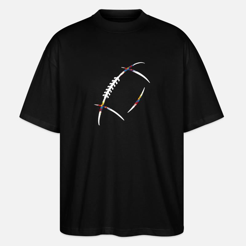 Rugbyball Farbenexplosion - Stanley/Stella Oversized Unisex Bio T-Shirt Blaster 2.0 - Schwarz