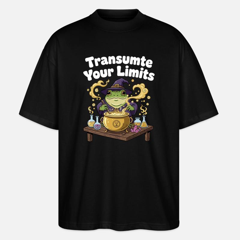 Transmute Borders – Frog Spell - Stanley/Stella Oversized Unisex Organic T-shirt Blaster 2.0 - black