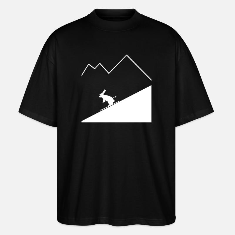 Rabbit Skier - Stanley/Stella Oversized Unisex Bio T-Shirt Blaster 2.0 - Schwarz