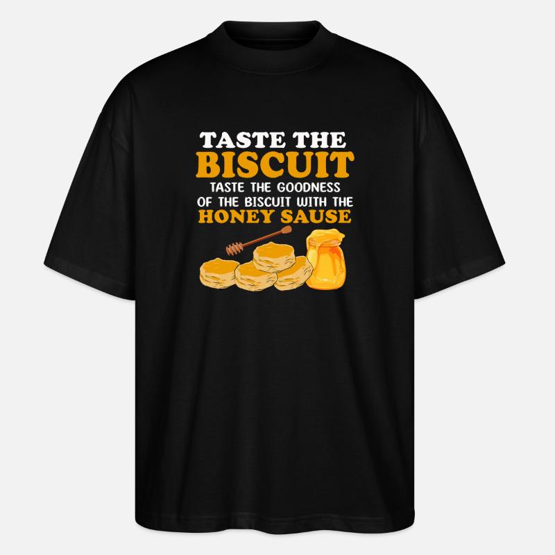Honey Biscuit Slogan-Kunst - Stanley/Stella Oversized Unisex Bio T-Shirt Blaster 2.0 - Schwarz
