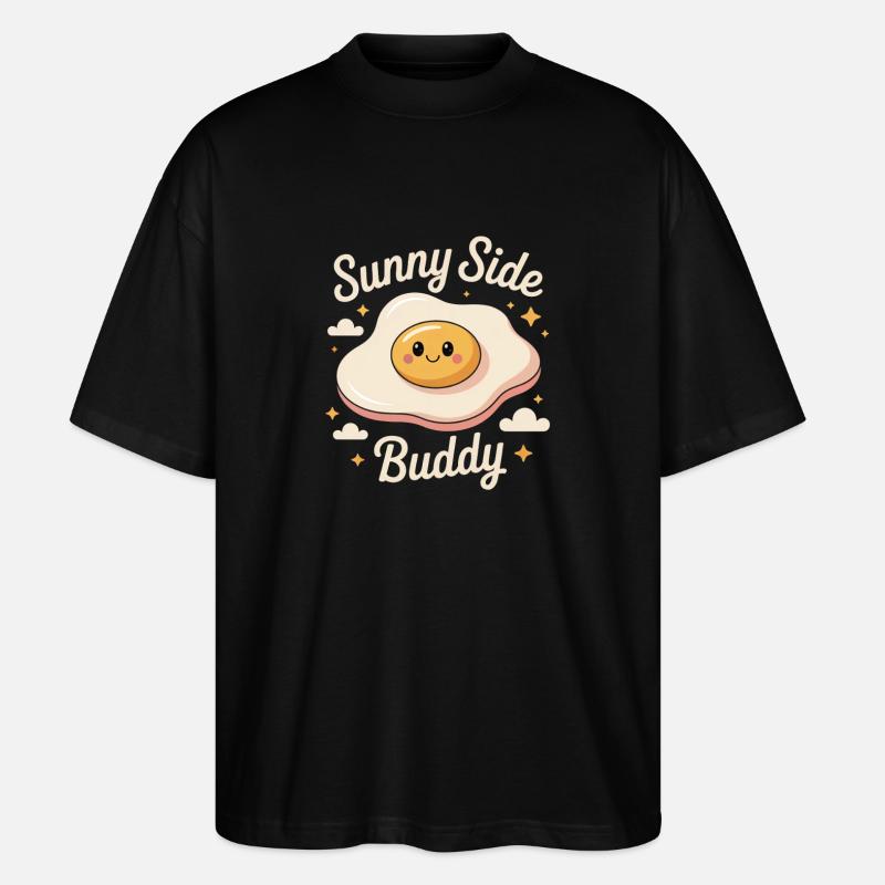 Fried Egg - Sunny Side Buddy - Stanley/Stella Oversized Unisex Organic T-shirt Blaster 2.0 - black