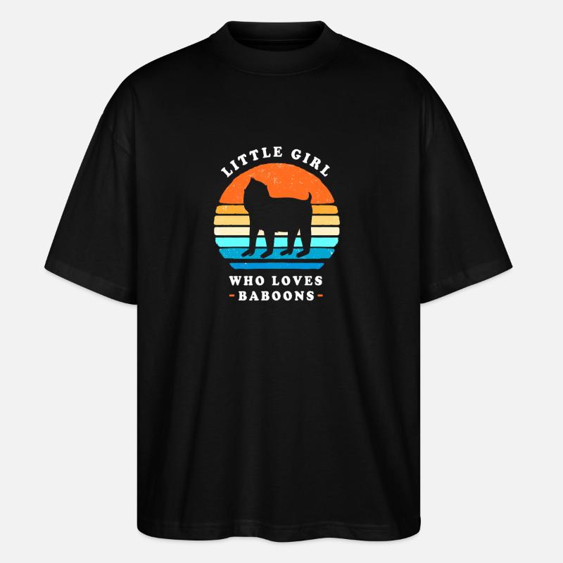 Baboon Primate Monkey Monkey Baboon - Stanley/Stella Oversized Unisex Organic T-shirt Blaster 2.0 - black
