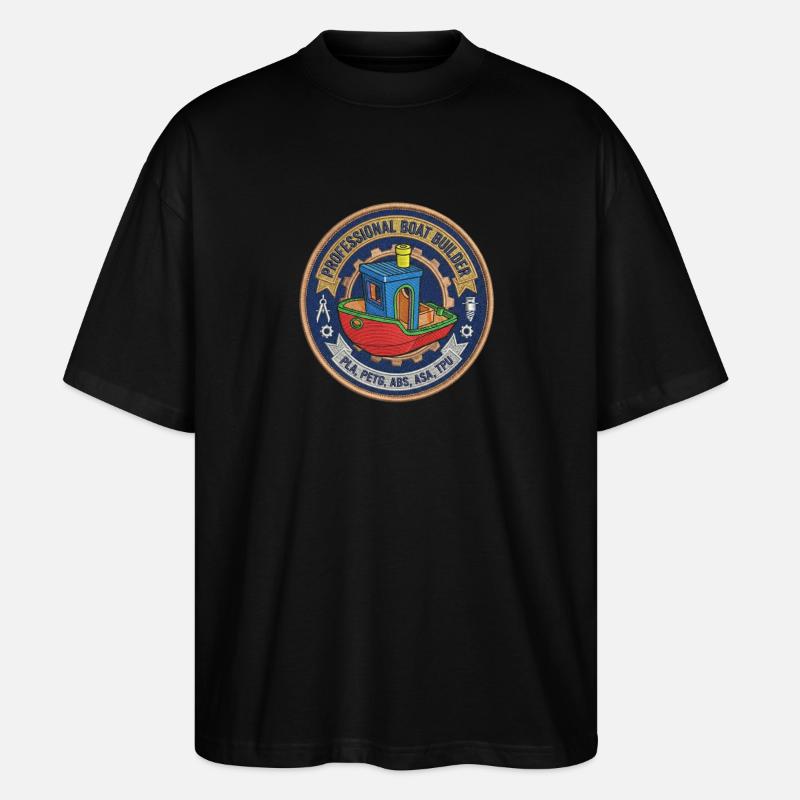 Constructeur professionnel de bateaux Benchy Patch - T-shirt bio Blaster 2.0 coupe oversize Stanley/Stella Unisexe - noir
