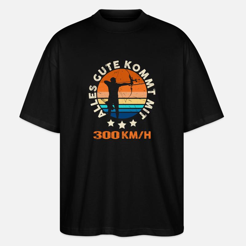 Bogenschütze Bogensport Bogenschießen - Stanley/Stella Oversized Unisex Bio T-Shirt Blaster 2.0 - Schwarz