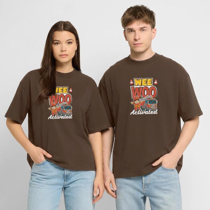 Wee Woo Squad Fire Tiny Firefighter Stanley/Stella Oversized Unisex Organic T-shirt Blaster 2.0