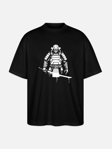 Shogun Samurai Rüstung Graffiti Vektor - Stanley/Stella Oversized Unisex Bio T-Shirt Blaster 2.0 - Schwarz