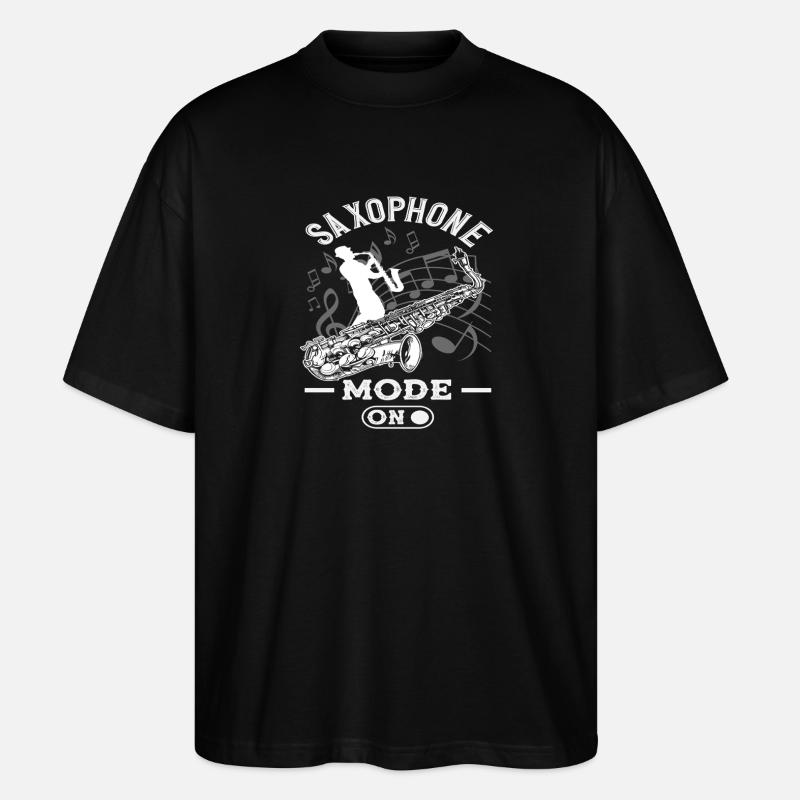Mode saxophone dans Funny Saxophonist - T-shirt bio Blaster 2.0 coupe oversize Stanley/Stella Unisexe - noir