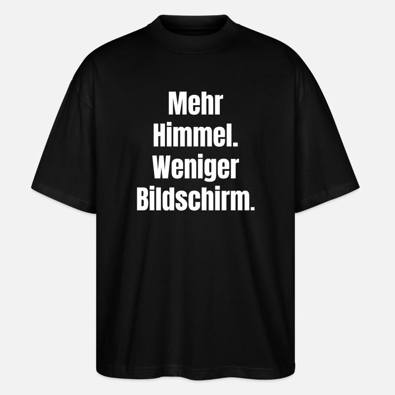 Plus de ciel, moins d’écran - T-shirt bio Blaster 2.0 coupe oversize Stanley/Stella Unisexe - noir
