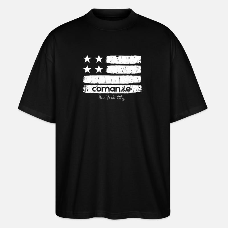 Flag Strokes mit NYC - Stanley/Stella Oversized Unisex Bio T-Shirt Blaster 2.0 - Schwarz