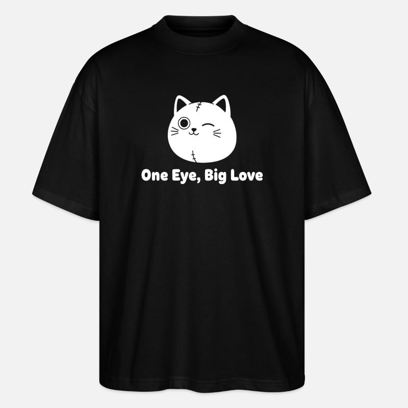 Waving Cat Patchwork Love - Stanley/Stella Oversized Unisex Organic T-shirt Blaster 2.0 - black