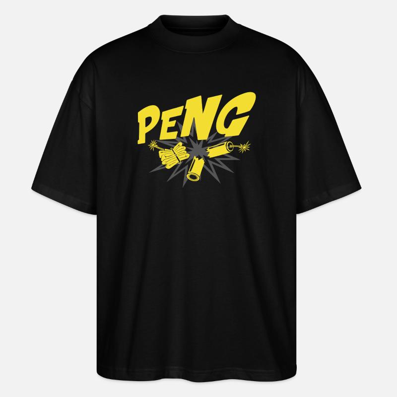 Peng explosion GelbKnall Motiv - Stanley/Stella Oversized Unisex Bio T-Shirt Blaster 2.0 - Schwarz