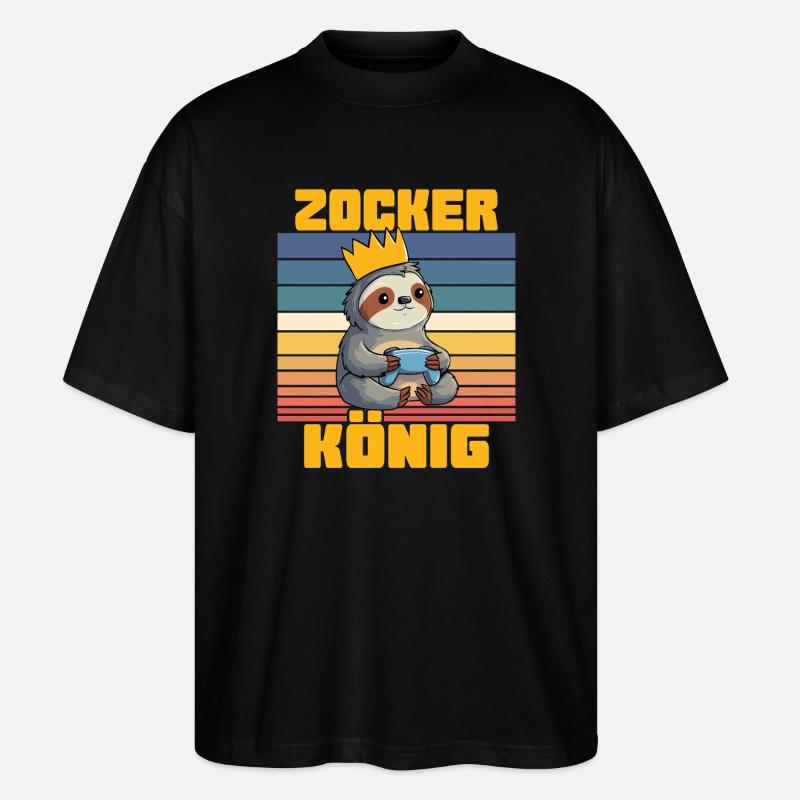 Zocker König - Stanley/Stella Oversized Unisex Bio T-Shirt Blaster 2.0 - Schwarz
